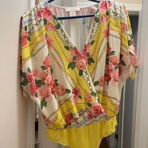 Floral blouse body suit